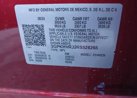 2024 Honda Prologue Ex z USA, uszkodzony, nr VIN 3GPKHVRJ2RS528265